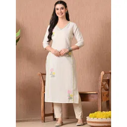 KEOSA Women Floral Embroidered Thread Work Floral Kurta-picture-13