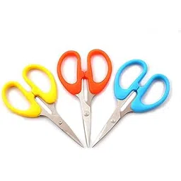 kepy the mall KEPY The MALL® Small Scissor ( Pcs Of 3 ) for Moustache Trimming, for Nose Hair Cutting, for Hair Cut, for Kitchen Multipurpose Size (105mm) Color May Very-picture-39