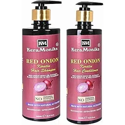 Keramoniks Red Onion Keratin Hair Shampoo 500 ml + Red Onion Keratin Hair Conditioner 500 ml (Pack Of 2 x 500 ml)-picture-47