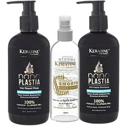 keratine professional NANO PLASTIA HAIR REPAIR SHAMPOO & MASK COMBO 300 ML EACH WITH 100 ML SERUM-picture-21