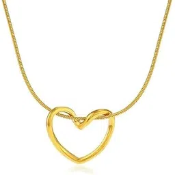 kerety Everyday & Office Wear Heart Pendant Necklace for Women | 18K Gold Plated, Lightweight & Skin Safe | 20CM Chain | Ideal Gift for Valentine, Birthday & Anniversary-picture-28