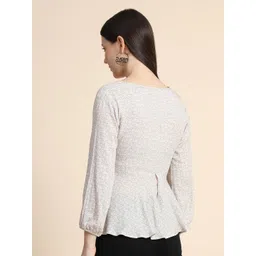 KERI PERRY Beige Floral Print A-LineTop image 3