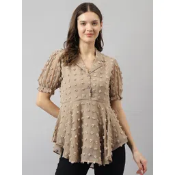 KERI PERRY Puff Sleeve Georgette Top-picture-22