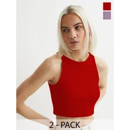 KERI PERRY Women Pack of 2 Ribbed Tank Crop Top-picture-39