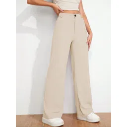 KERI PERRY Women Relaxed Straight Leg High-Rise Non Iron Trousers-picture-25