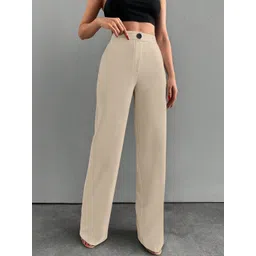 KERI PERRY Women Relaxed Straight Leg High-Rise Non Iron Trousers-picture-30