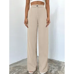 KERI PERRY Women Relaxed Straight Leg High-Rise Non Iron Trousers-picture-37