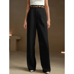 KERI PERRY Women Relaxed Straight Leg High-Rise Non Iron Trousers-picture-30