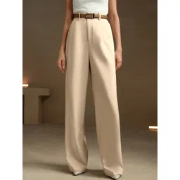 KERI PERRY Women Relaxed Straight Leg High-Rise Non Iron Trousers-picture-21