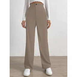 KERI PERRY Women Relaxed Straight Leg Relaxed Fit High-Rise Regular Trousers-picture-40