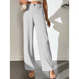 KERI PERRY Women Relaxed Straight Leg Wrinkle Free Trousers-picture-26