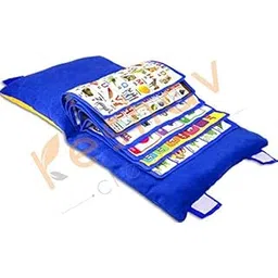 Keshav Creation Cotton Baby Boy Baby Girl Learning Pillow Book For Kids - Printed Velvet Soft Toys Pillow, Blue, Single-picture-13
