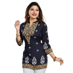 keshubaba Floral Printed Pure Cotton Kurti image 5