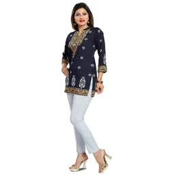 keshubaba Floral Printed Pure Cotton Kurti image 3