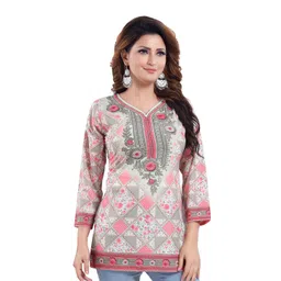 keshubaba Floral Printed V-Neck Kurti-picture-20