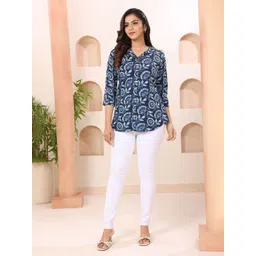 keshubaba Women Floral Printed Thread Work Crepe Kurtis-picture-34