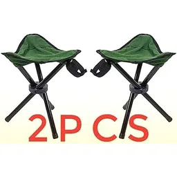 keskriva Pack of 2 Four Leg Folding Stool Lightweight Slacker Camping Chair for Fishing Hunting Hiking Travelling | 30 x 30 x 35 CM| Multicolor-picture-30