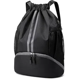 Kestilla Sports Drawstring Bag Backpack for Men & Women - Basketball Gym Backpack with Dedicated Shoe Compartment | Waterproof Large Space Satchel-picture-41