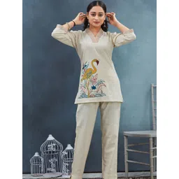 Kesudi Flemingo Women Printed Full Sleeve Tunic & Trouser image 3