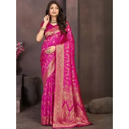 Kesudi Women Woven Design Floral Zari Banarasi Saree-picture-16