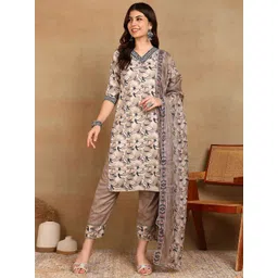 KETAKI FASHION Women Floral Printed Regular Gotta Patti Kurta with Trousers & With Dupatta-picture-30