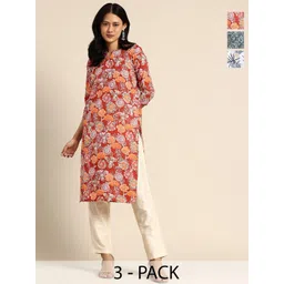 KETAKI FASHION Women Pack of 3 Floral Printed Daily Straight Kurtas-picture-21