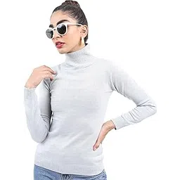 ketch Acrylic Womens Full Sleeve Slim Fit Sweater KHSW000008 Grey M-picture-32