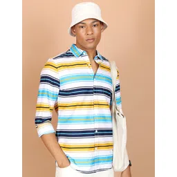 KETCH Slim Fit Vertical Striped Casual Cotton Shirt-picture-33