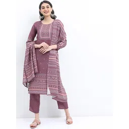 KETCH Women Faux Pashmia Ethnic Motifs Printed Kurta with Trousers & Dupatta-picture-14