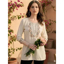 Kethi Fashion Ethnic Motifs Embroidered Thread Work Pure Cotton Thread Work Kurti-picture-34