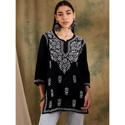 Kethi Fashion Women Ethnic Motifs Embroidered Round Neck Kurti-picture-10