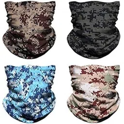 ketkar 4 Pieces Neck Gaiter Camo Face Mask, Washable Camouflage Face Cover Bandana Mask for Men Fishing Running Motorcycle,Headwear Scarf Face Coverings for Women Men_Free Size(Pack Of 04)-picture-54