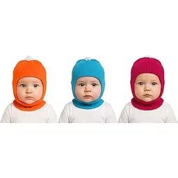 ketkar Kids Woolen Monkey Cap for Winter – Soft, Comfortable & Full Coverage (Pack of 3)-picture-15