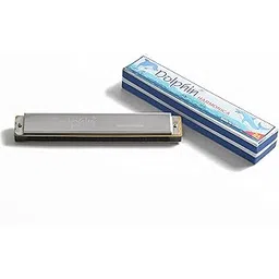 Ketostics® DOLPHIN MOUTH ORGAN/HARMONICA 24 HOLES (KEY OF C) Silver FOR MUSIC LOVERS-image-1
