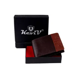 Keviv Men Brown & Tan Leather Two Fold Wallet-picture-19