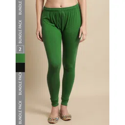 KEX Women Pack Of 2 Cotton Churidar -Length Leggings-picture-28
