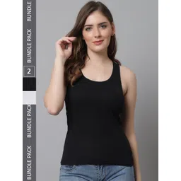 KEX Women Pack Of 2 Cotton Racer Back Camisoles-picture-24