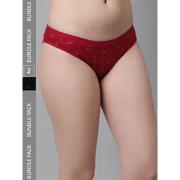 KEX Women Pack Of 2 Floral Printed Cotton Hipster Briefs-picture-20
