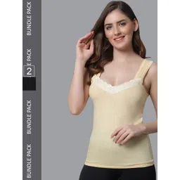 KEX Women Pack Of 2 Non-Padded Cotton Camisoles-picture-26