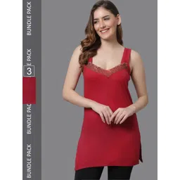 KEX Women Pack Of 3 Longline Camisoles-picture-23