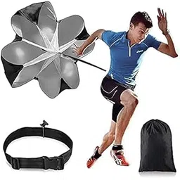 KEYCRAZE Training Resistance Speed Chute Speed Parachute for Fitness Training Football Soccer Tennis Baseball (56 inch) Speed Ladder (Black)-picture-16