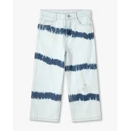 kg frendz Girls Heavily Washed Distressed Wide-Leg Jeans-picture-10