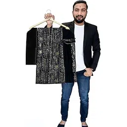 kgm brand Traditional Cotton Bandhani Unstitched Salwar Suit with Gold Print Work, Blue Ethnic Dress Material-picture-37