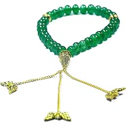 kgn gems Beautiful Natural Green Quartz Gemstone TASBIH, 10MM 33 Beads Round, Golden IMAAM TASBIH, Plain Prayer Beads, Faith and Love for Women and Men-picture-25