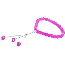 kgn gems KGN GEM, Beautiful Natural Pink Quartz Round Gemstone, 10MM Plain Prayer 33 Beads TASBIH, Faith and Love, for Women and Men,-picture-13