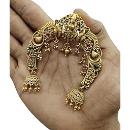 KGR Splash Lakshmi & Peacock Design Gold Beads Brooch Hair Pin Jada Billai For Hair-picture-22