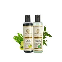Khadi Natural Amla & Bhringraj Shampoo + Green Tea & Aloevera Hair Conditioner - 420ml-picture-34