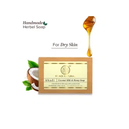 Khadi Natural Coconut Milk & Honey Handmade Soap Remove Acne & Stretch Marks-picture-12