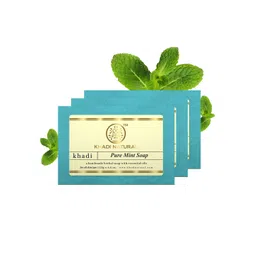 Khadi Natural Set of 3 Handmade Pure Mint Soap-picture-15