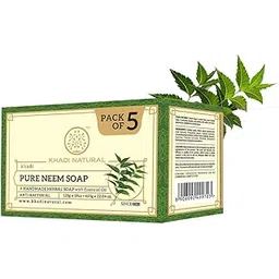 Khadi Natural Pure Neem Soap | Herbal Bathing Soap for Acne | Natural with Essential Oils | Anti-Bacterial | Suitable for All Skin Types, Pack of 5 | (125gm *5) (625gm)-picture-11